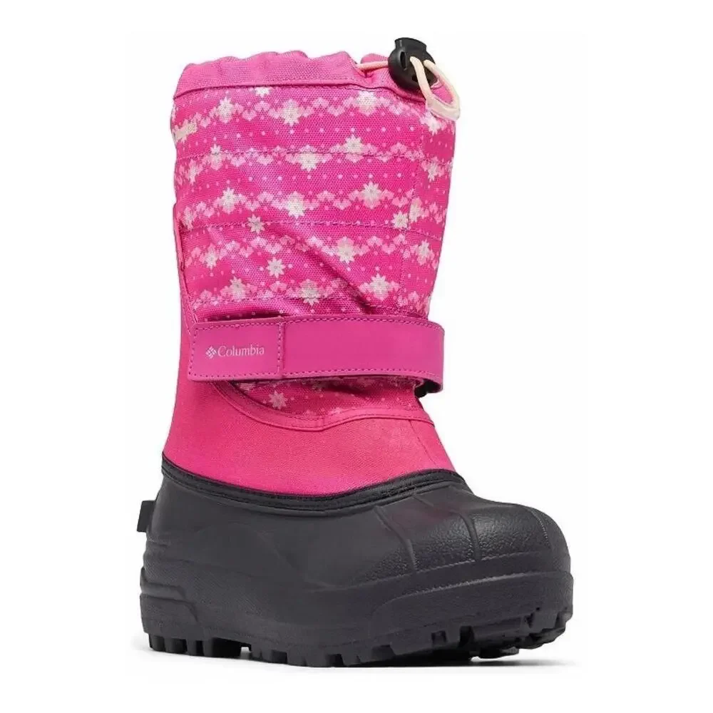 Columbia Powderbug Plus II Print Kids US 6 Pink Waterproof Snow Boots RHS6589